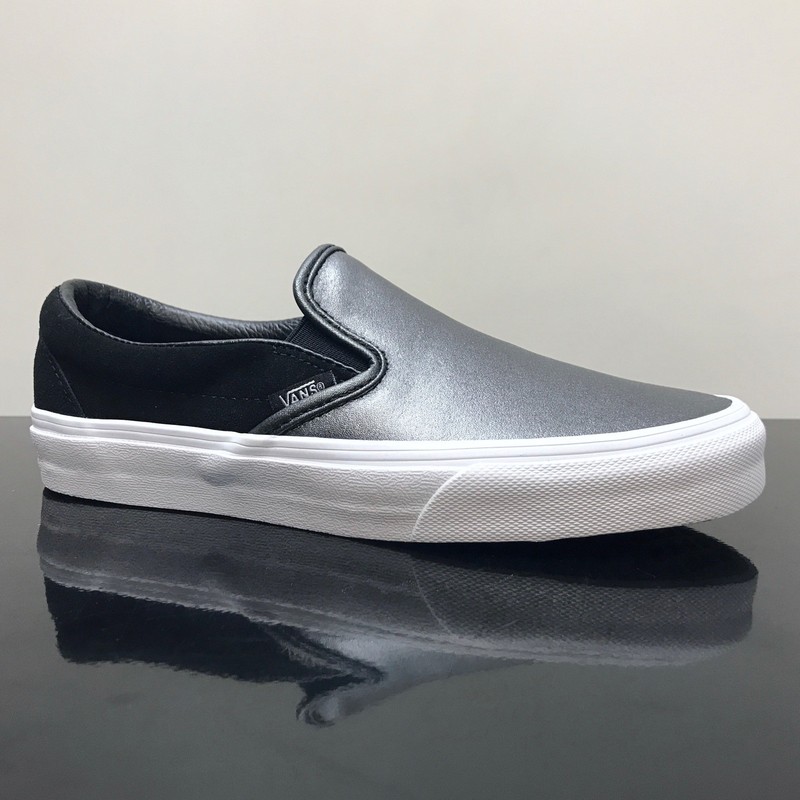 metallic vans slip ons