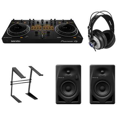 Pioneer DJ DDJ-REV1 2-deck Serato DJ Controller with Pioneer DJ DM-40D 4-inch De