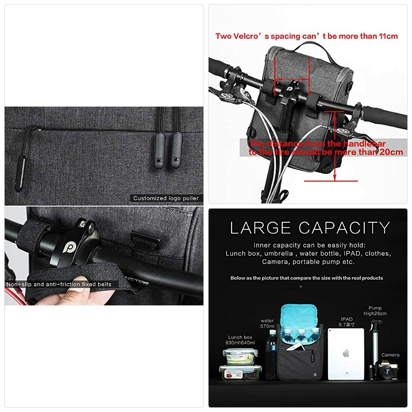 Rhinowalk Bike Handlebar Bag,Bike Front Bag Road Bike Bag Bike Frame Bag Bike Ba