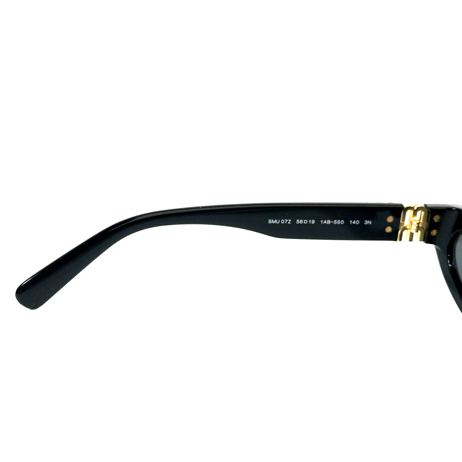 MIU MIU MIU MIU SUNGLASSES SMU07Z 1AB-5S0 SHINY BLACK CAT EYE FRAMES W/ DARK GREY LENSES