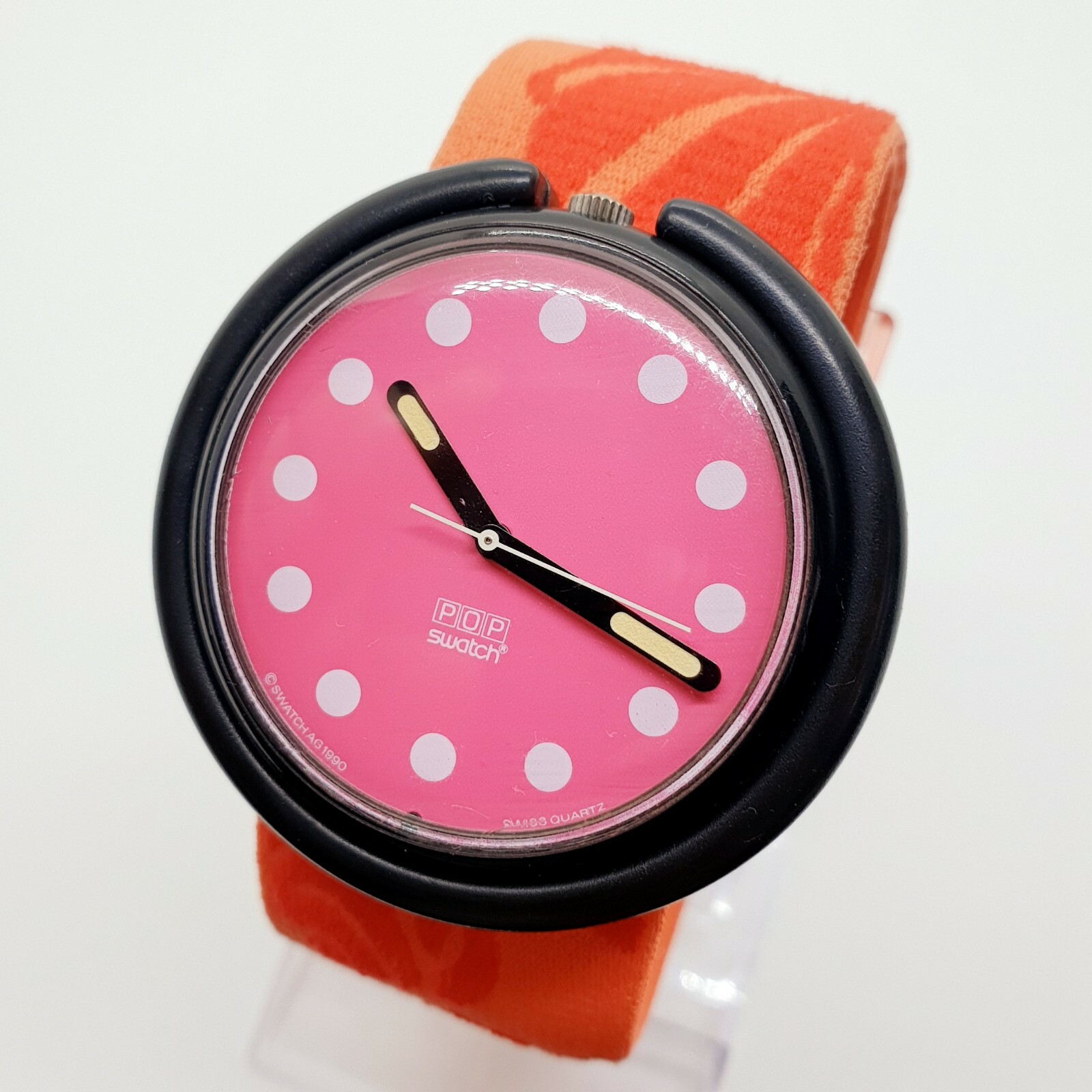 1990 Red and Pink Retro Swatch Pop Watch 90s, Vintage Rare 1990 Red and Pink Retro Swatch Pop Watch 90s, Vintage Rare