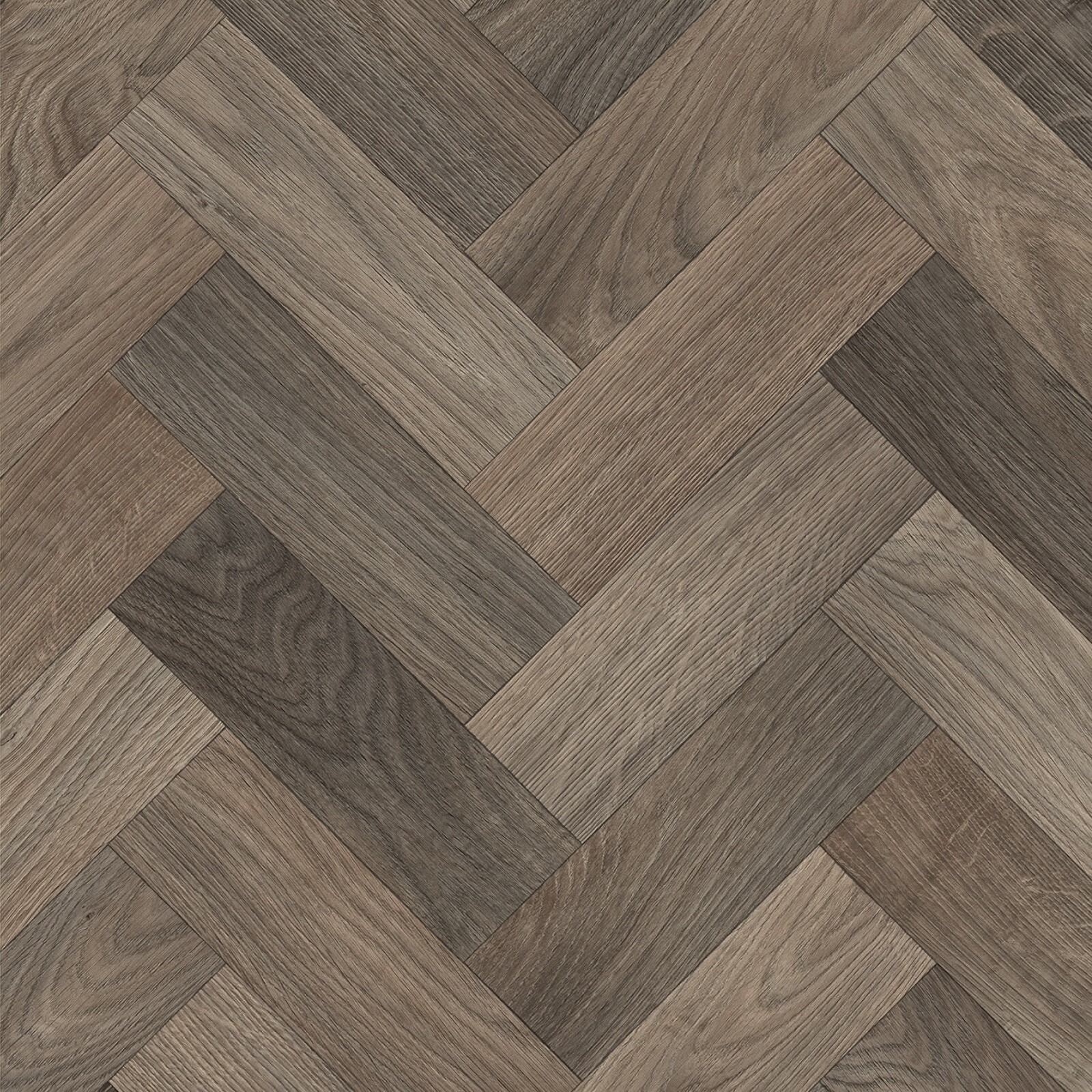2mm Thick Herringbone Mid Oak Wood Effect Vinyl/Lino Flooring 3m & 4m