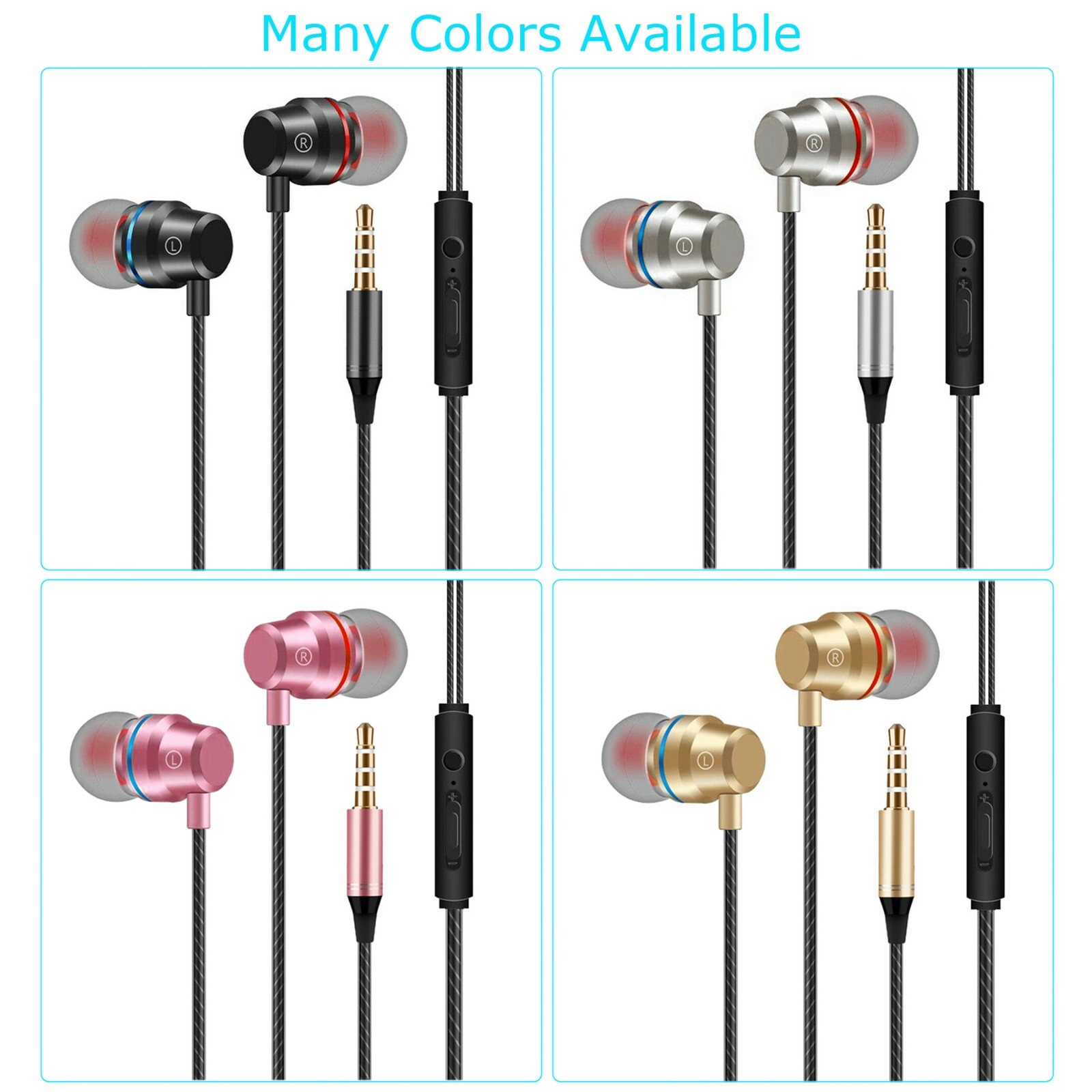 3.5mm HIFI Super Bass Headset In-Ear Earphone Stereo Earbuds Headphone Wired Mic