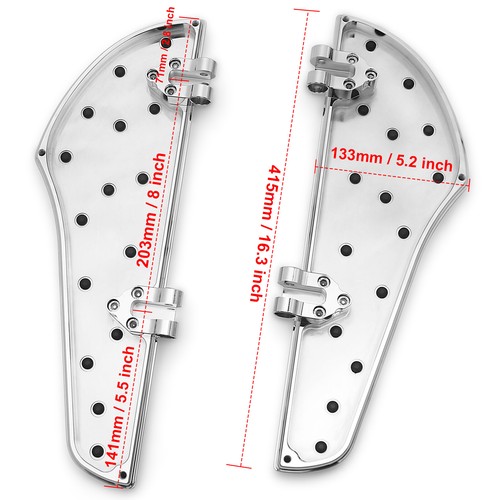 Chrome Defiance Floorboards w/ Heel-Toe Shifters for Road