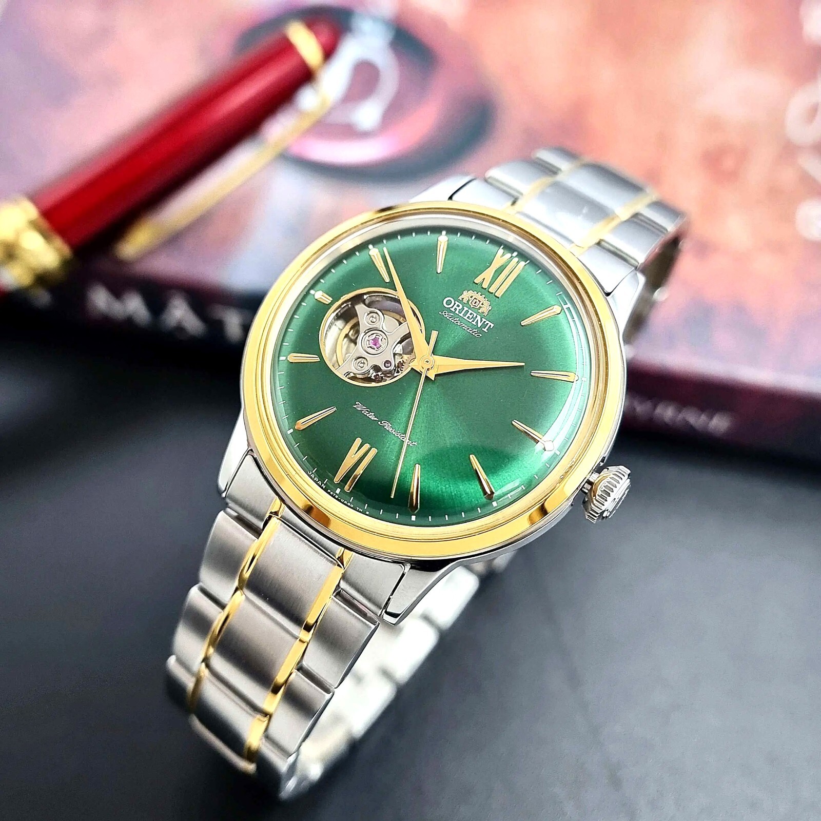 Orient Bambino 40.5 mm Two Tone Green Dial Automatic Watch AG0432E