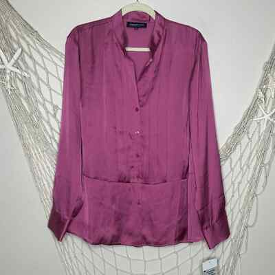 JONES NEW YORK Signature Woman Vintage Rose Satin Blouse 2X