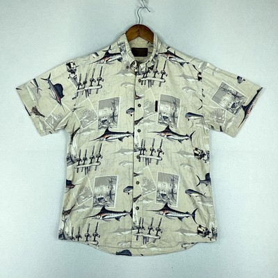 Magellan Mens Shirt Multicolor Size M Tropical Short Sleeve Collared Fishing