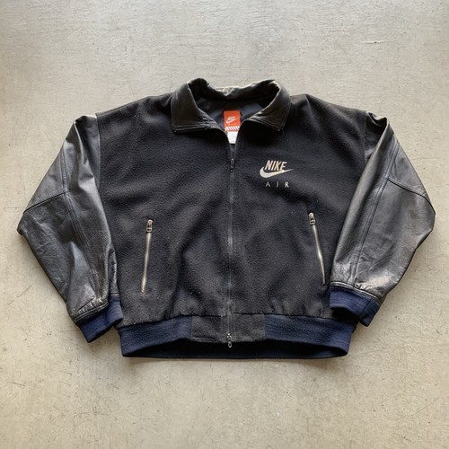 Vintage 80s 90s Nike Air Leather Varsity Style Embroidered Jacket