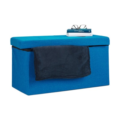 opvouwbare zitbank - linnen - zitkist met opslagruimte - bank - 38 x 76 x 38 cm