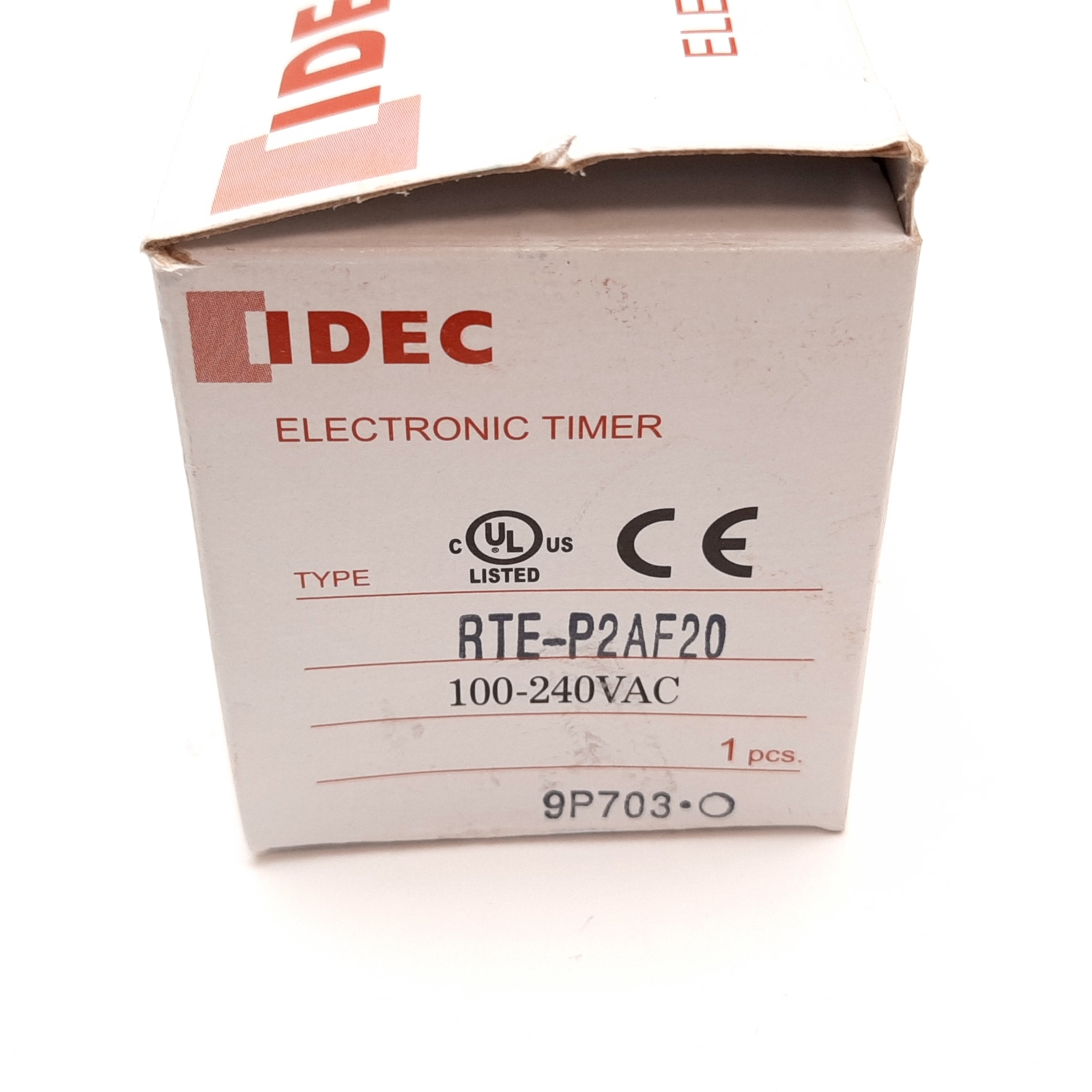 Idec RTE-P2AF20 Timer Relay, On/Off Delay, Range 0.1sec to 600hr, In 100-240VAC