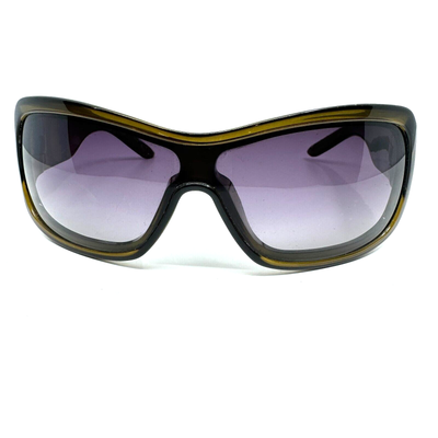 Dior Sunglasses Olive Shield Purple Lens Womens Vintage 90 s H9440