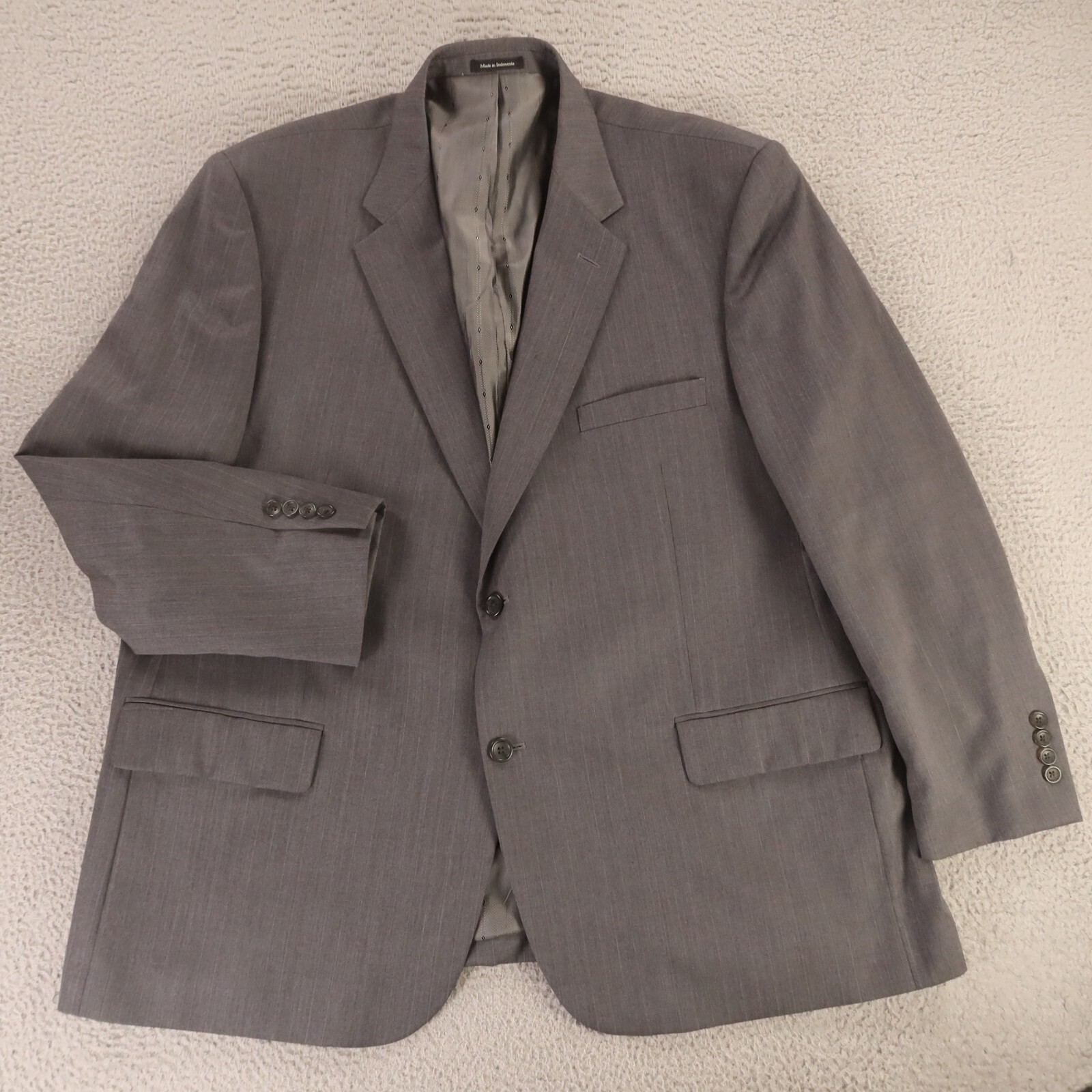 Joseph & Feiss Jacket XL Gray Pinstripe Herringbone 100