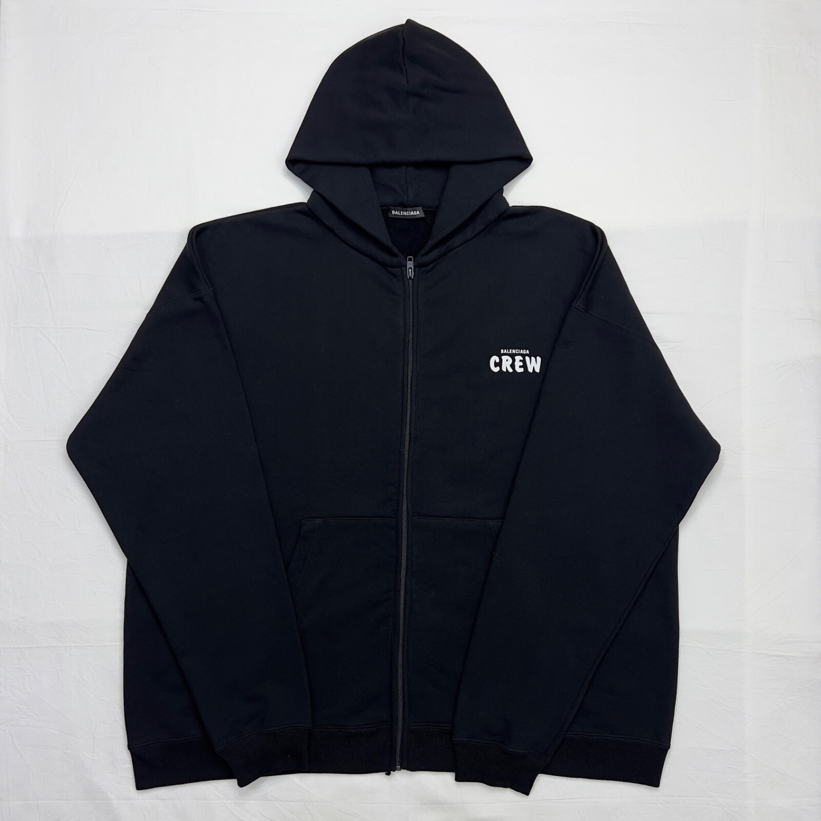 【関税＆送料込み】Balenciaga Full Zip Hoodie Balenciaga Men's Tape Type Ripped Pocket Zip Up Hoodie Large