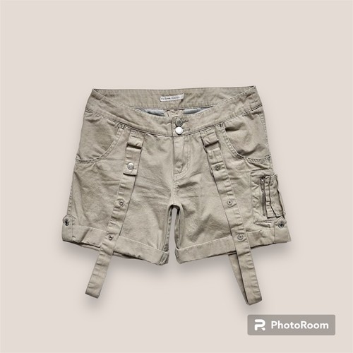 💀🛹 Mid 2000s suspender cargo utility punk shorts Size XS