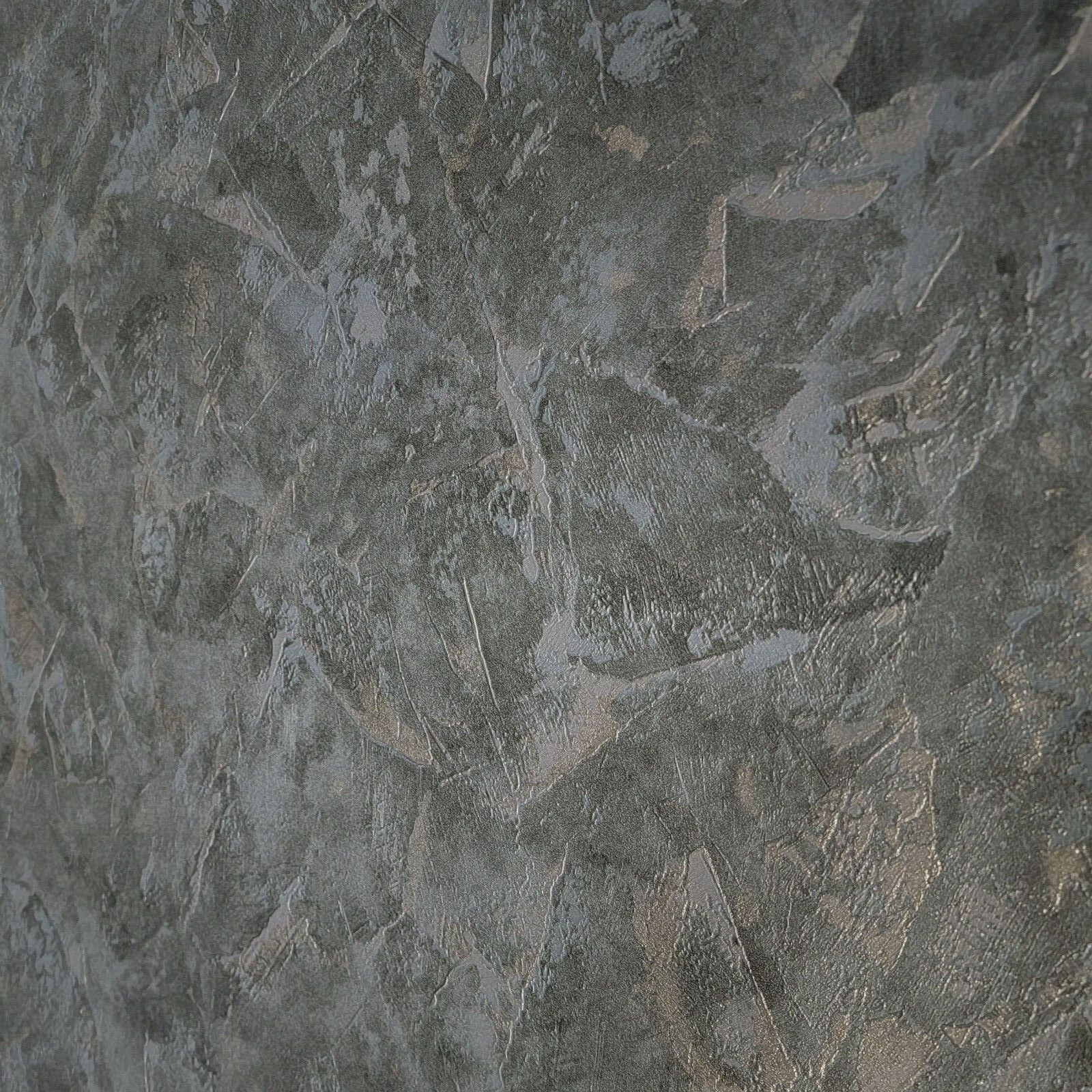 Contemporary Brown bronze gold metallic wallpaper textured faux concrete plaster