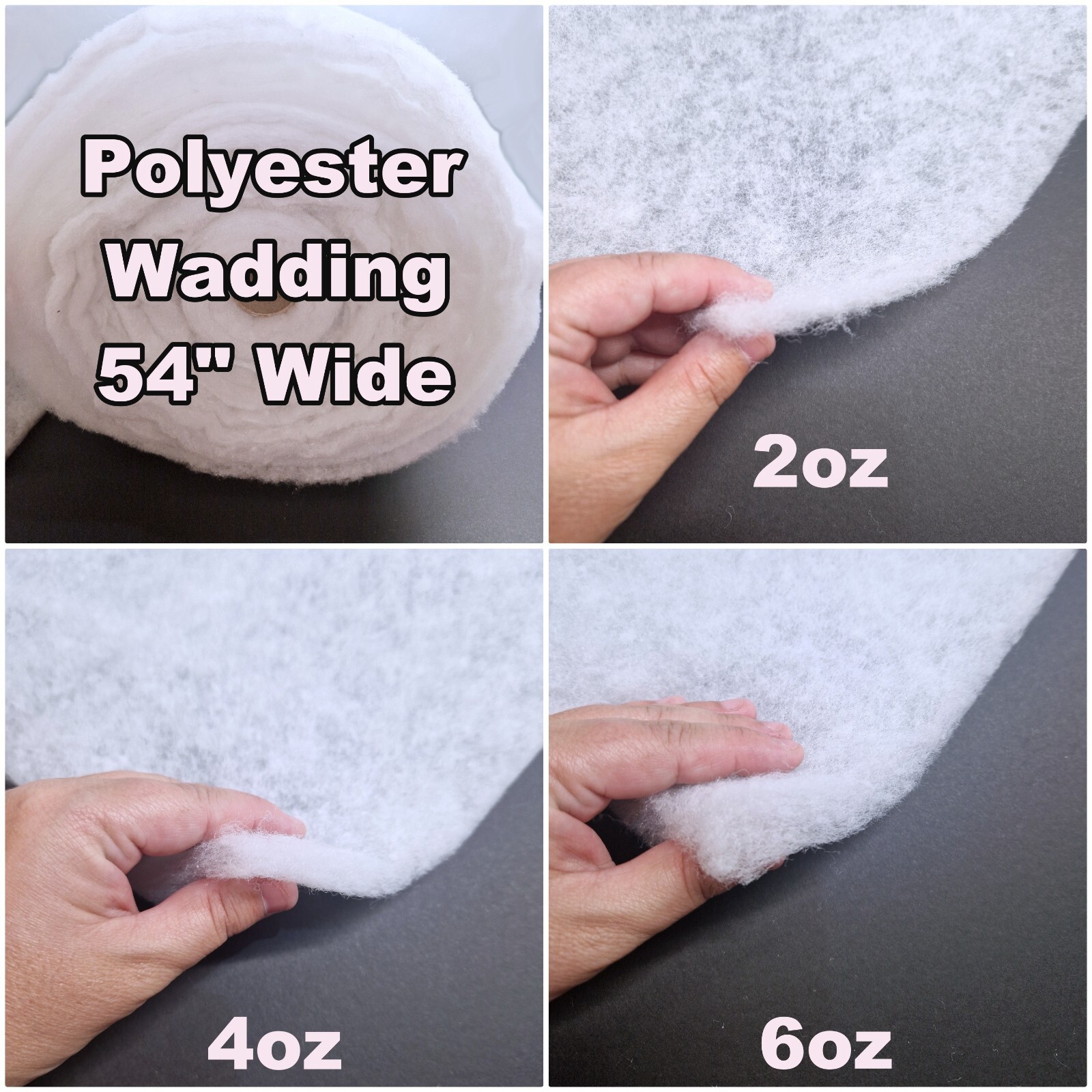6oz Polyester Wadding - 100cm wide 6oz Polyester Wadding - 100cm wide