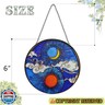 Stained Glass Window Hanging Sun Moon and Cloud Suncatcher - Handmade Stained Glass Suncatchers Hanging with Chain and Hook - Outdoor Garden Decor Housewarming Gift for Christmas and Thanksgiving