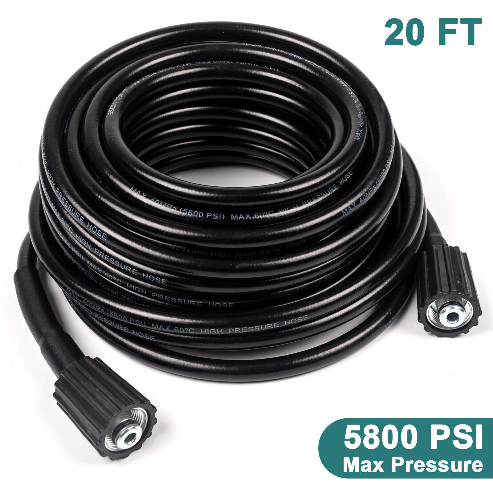 High Pressure Washer Hose 25ft/50ft 5800PSI M22-14mm Power Washer Extension Hose