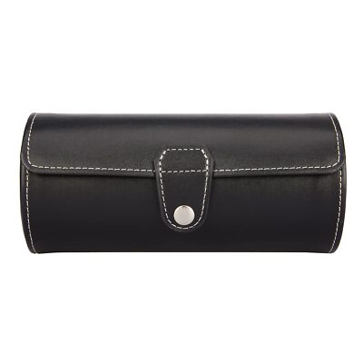 LETURE Vegan Leather Watch Case 3-Slot Watch Roll Travel Storage Organizer