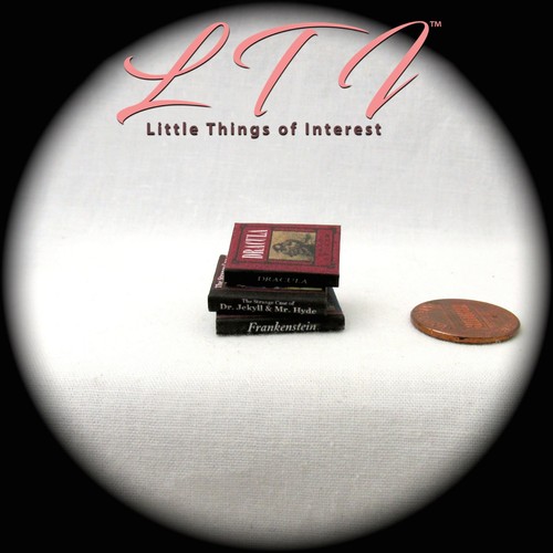 VICTORIAN CLASSICS (3) HORROR 1:12 Scale Miniature Readable Illustrated Books