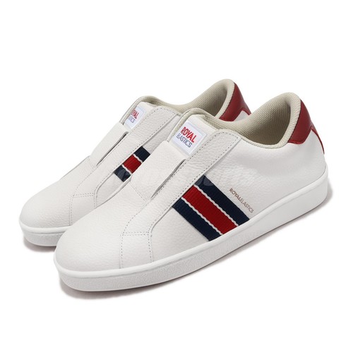 

Мужские повседневные туфли без шнурков Royal Elastics Bishop White Rio Red Blue 01722-015, Белый, Bishop