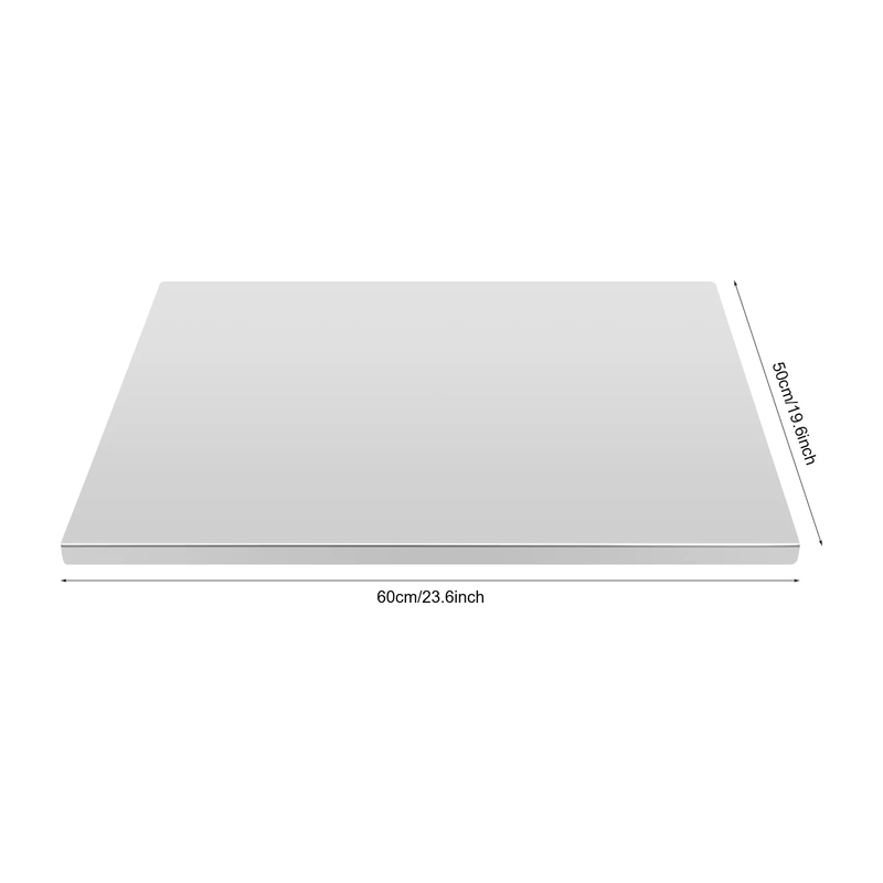 60X50Cm Stainless Steel Chopping Board with L-Shaped Folded Edge for Cutting Veg