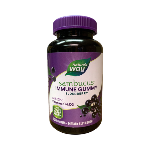 Мармелад из бузины Natures Way Sambucus Immune с цинком, витаминами C и D3, 120 карат.