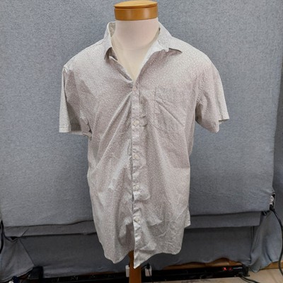 Marc Anthony Button Up Adult XXL Mens  Geo Print Short Sleeve 100% Cotton Shirt
