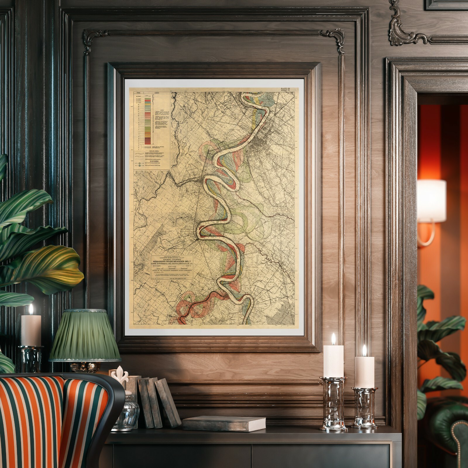 Baton Rouge, Mississippi River, Meander Belt, Harold Fisk Map, Page 22 Sheet 15