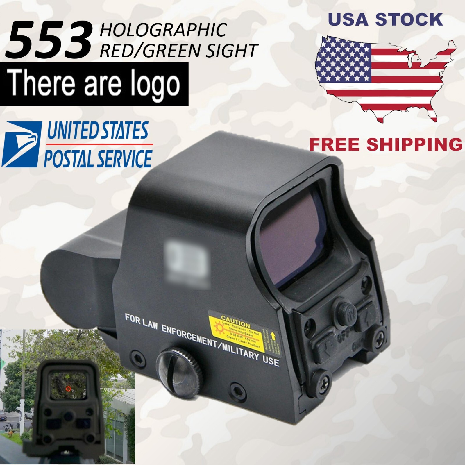 553 Black  Holographic Reflex Sight Scope Red Green Tactical Hunting 20mm Rail