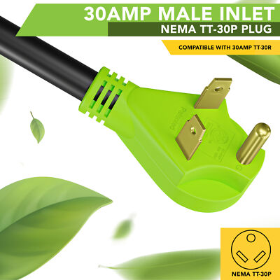 30AMP RV Power Cord 90 Degree Twist Locking 36' TT-30P to L5-30R Leisure Cords