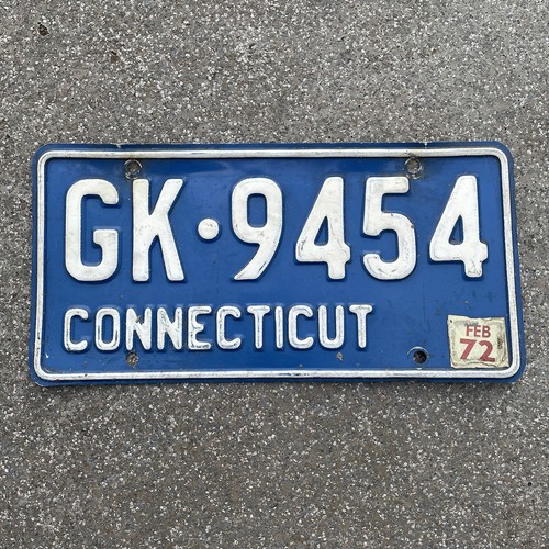 Original US Auto Kennzeichen Nummernschild USA  Connecticut 1972