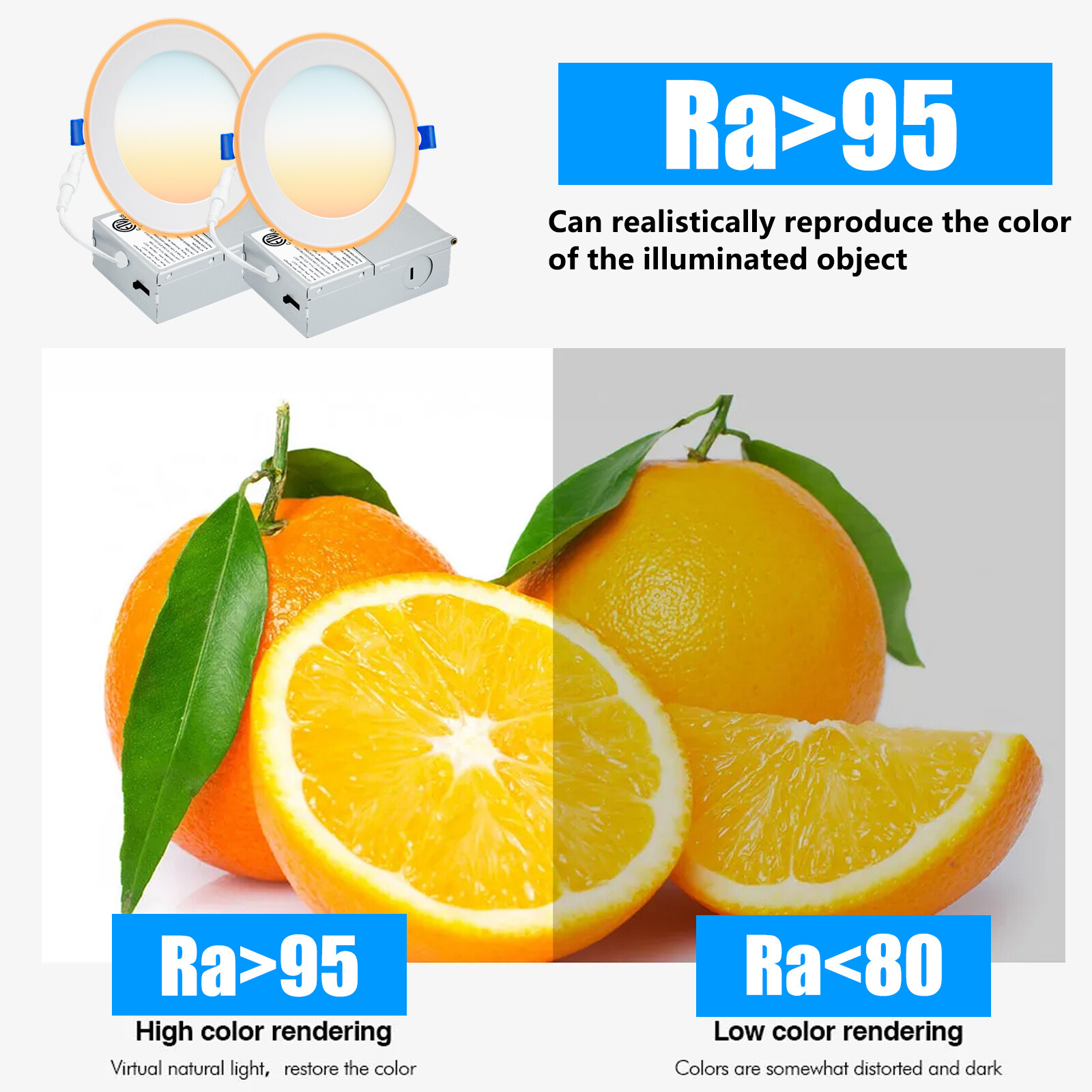 4 inch and 6 inch 5CCT LED Recessed Lighting with Night Light,Can Lights,US Ship