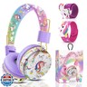 QearFun Unicorn Bluetooth Headphones for Girls - with Microphone and 3.5mm Jack, Adjustable Headband for Kids Teens Toddlers, School iPad Tablet PC Smartphones Compatible (Purple)