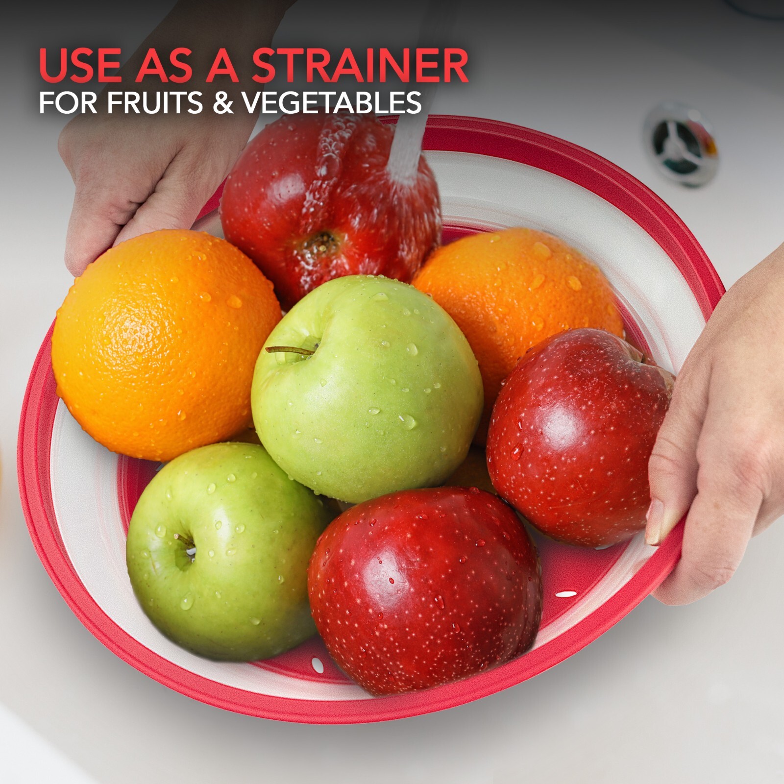 Microwave Cover Food Splatter Guard Lid Dish Red Silicone collapsible