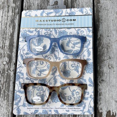 MAXSTUDIO Designer Reading Glasses +2.50 NEW READERS