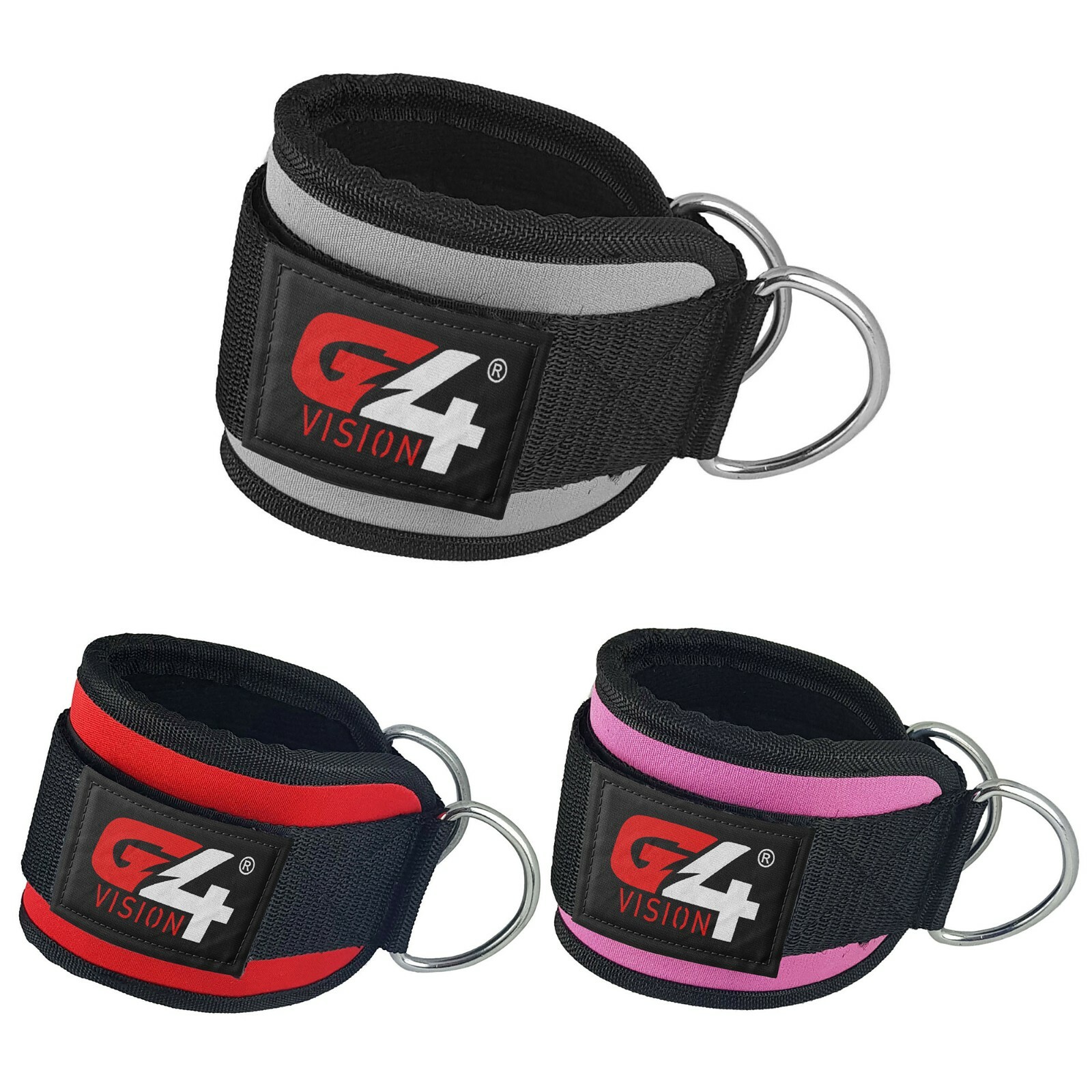 ◆DEINET◆ D STITCH PADDING GYM SACK IN SILVER Ankle Straps Weight Lifting Fitness D Ring Cable Attachment