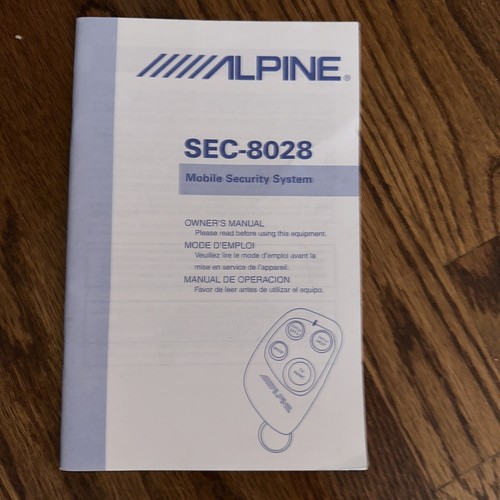 Sec-8028 Alarm Car Automotive Remote Owners Manual