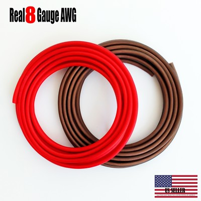8 GAUGE AWG WIRE CABLE 20 FT 10 BLACK 10 RED POWER GROUND STRANDED PRIMARY