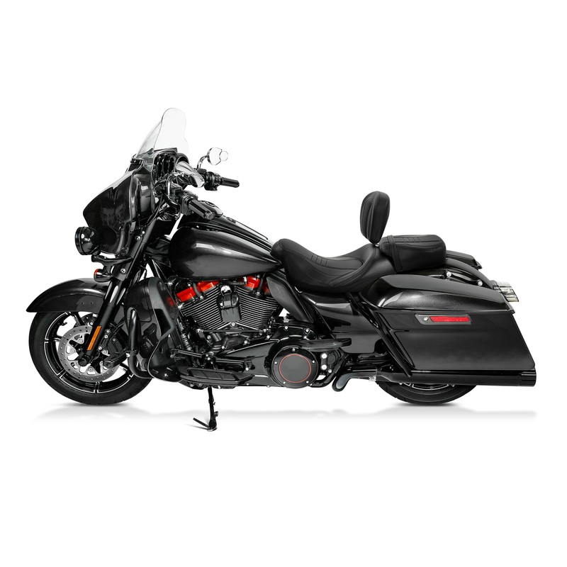 Black Driver Passenger Seat &Rider Pad Fit For Harley Touring Road Glide 2009-Up