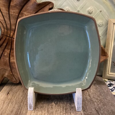 Bret Bortner Design Pottery Green Terra Cotta Wabi Sabi 9  Bowl Signed + Spoon