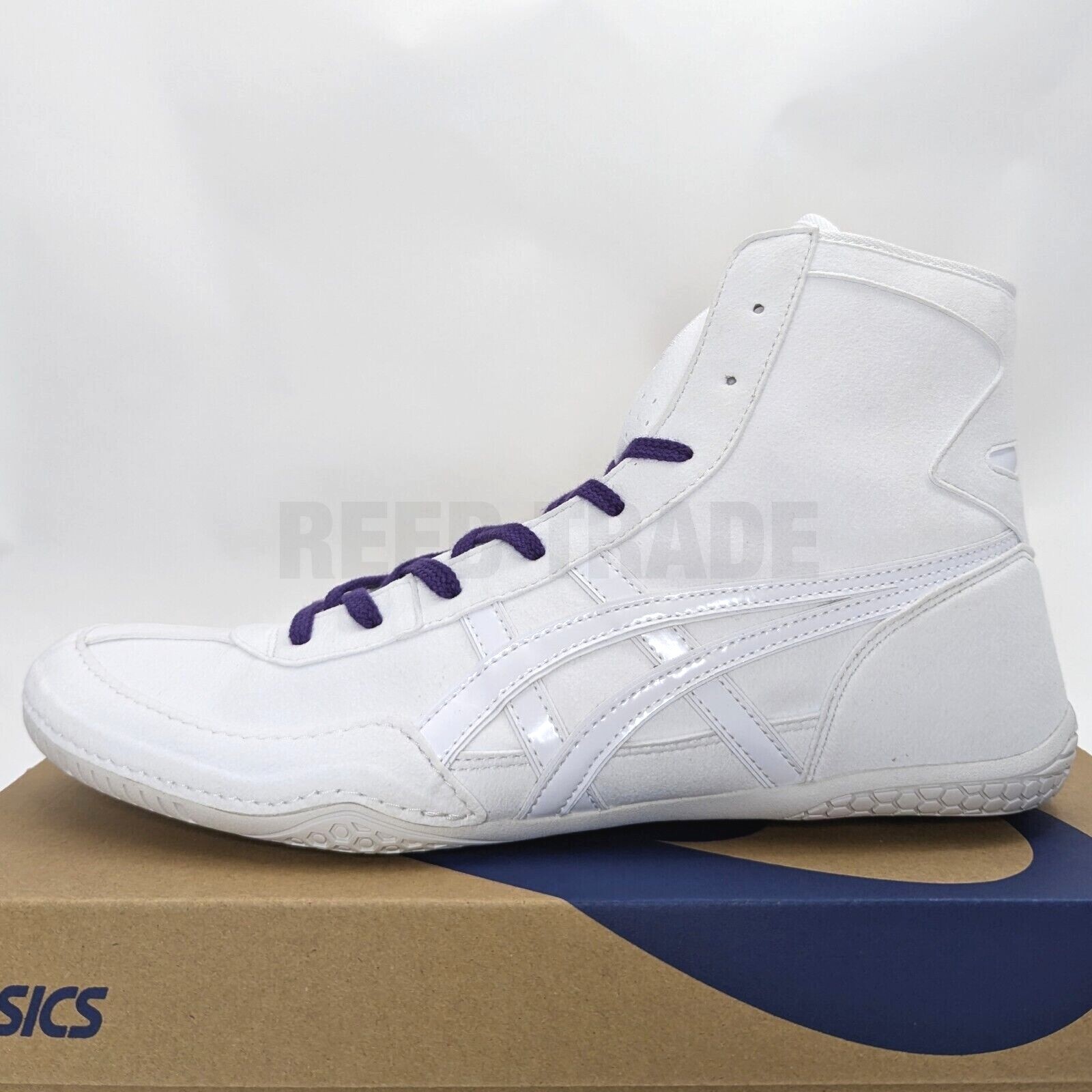 驚きの値段での商品をすべて ASICS Wrestling Shoes 1083A001 White/White lace:Purple EX-EO シューズ