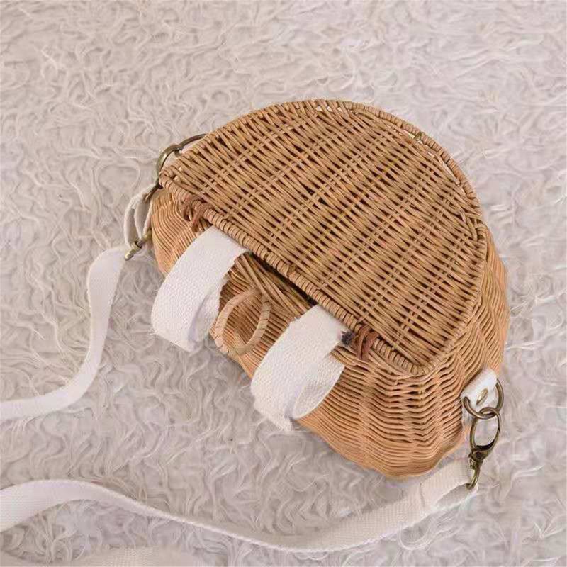 1Pcs Kids Handmade Bike Basket Woven Wicker Basket Bicycle Accessories
