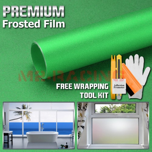 【Frosted Film】 Green Glass Home Bathroom Window Security Privacy Sticker Sheet