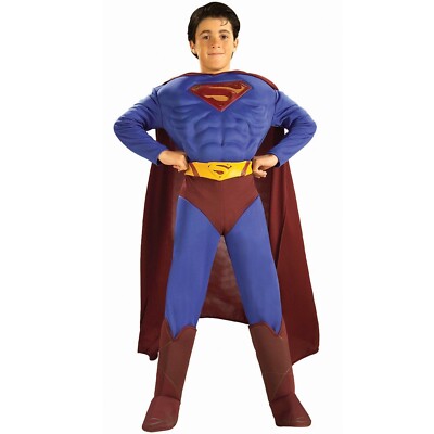 Rubies Costume DC Comics Deluxe Muscle Chest Superman Halloween Costume Kids MED