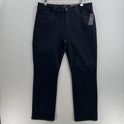 NYDJ Straight Black Jeans Womens 18P Petite Dark Stretch Denim Lift Tuck $114