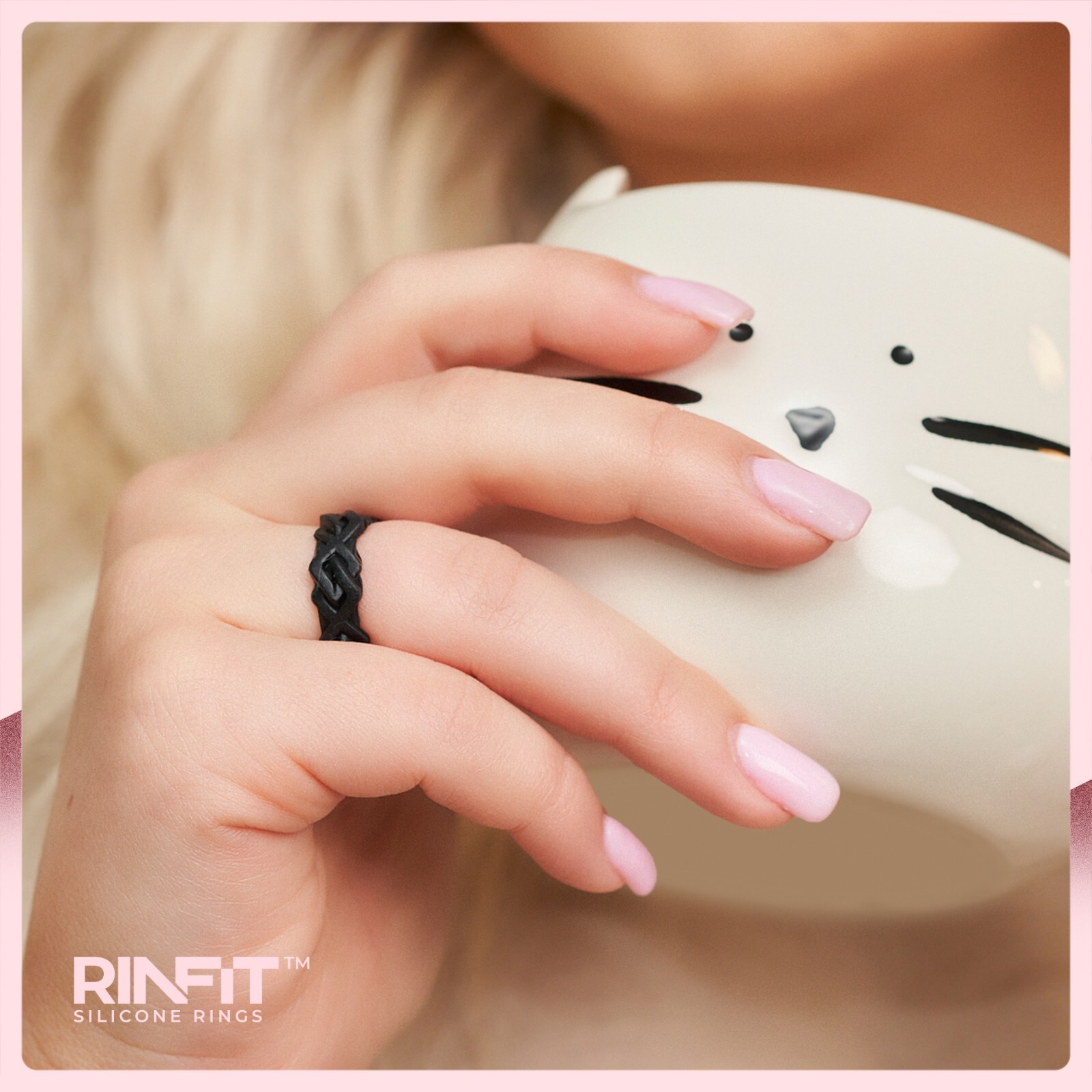 Silicone Wedding Ring for Him & Her by Rinfit - Couple Rubber Ring Set Space