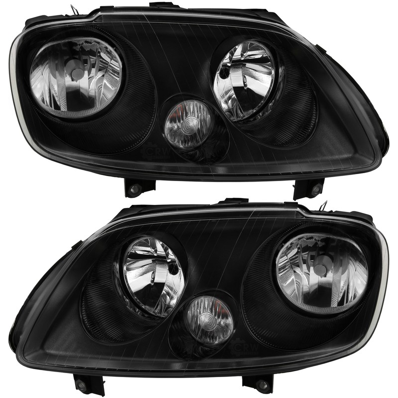 Scheinwerfer Set Satz FÃ¼R Vw Caddy Iii Bj. 04-10  Touran Bj 03-06 Schwarz H7+H1