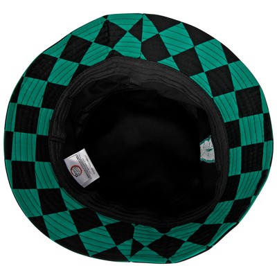 Demon Slayer Tanjiro Bucket Hat w/ Checkered Brim Multi-Color