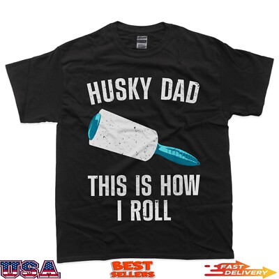 Husky Dad Art For Father Men Husky Lover Siberian Husky Dog T-Shirt
